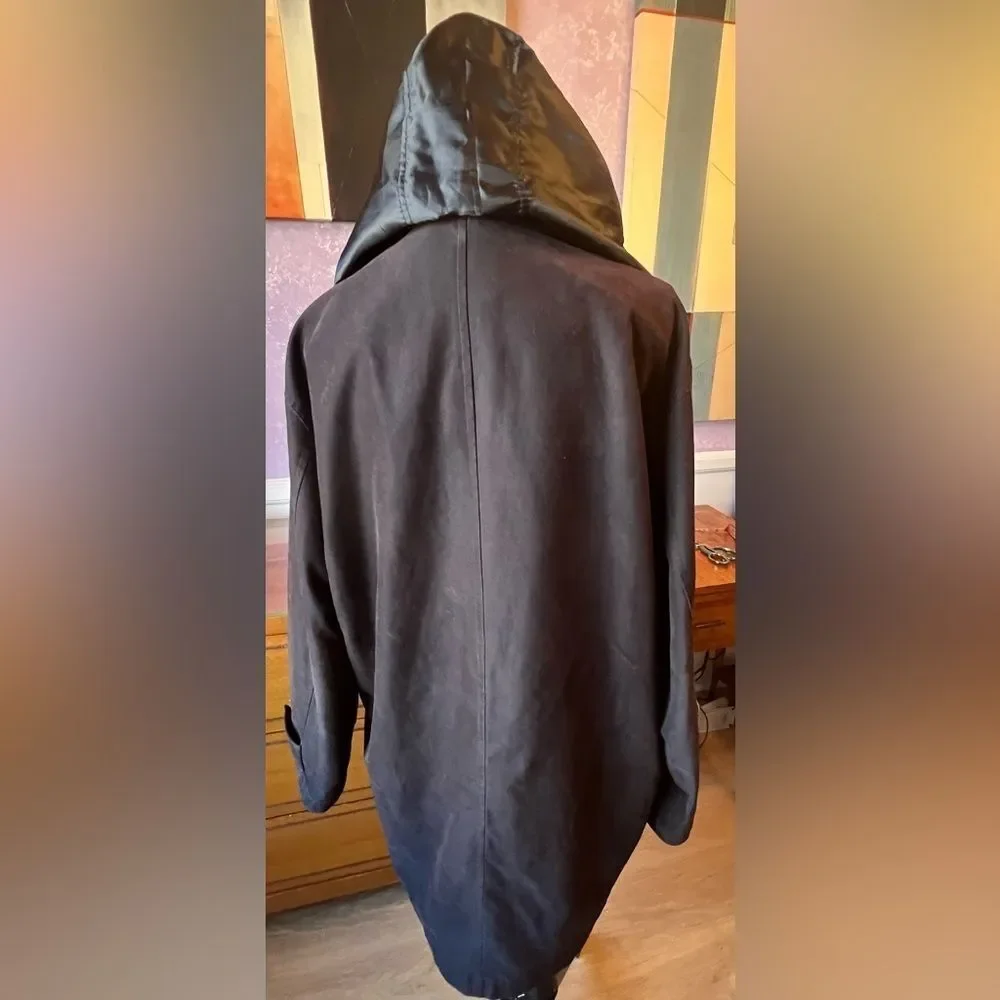 Giorgio Armani SZ M Black/Charcoal Raincoat With Invisible Rain-hat